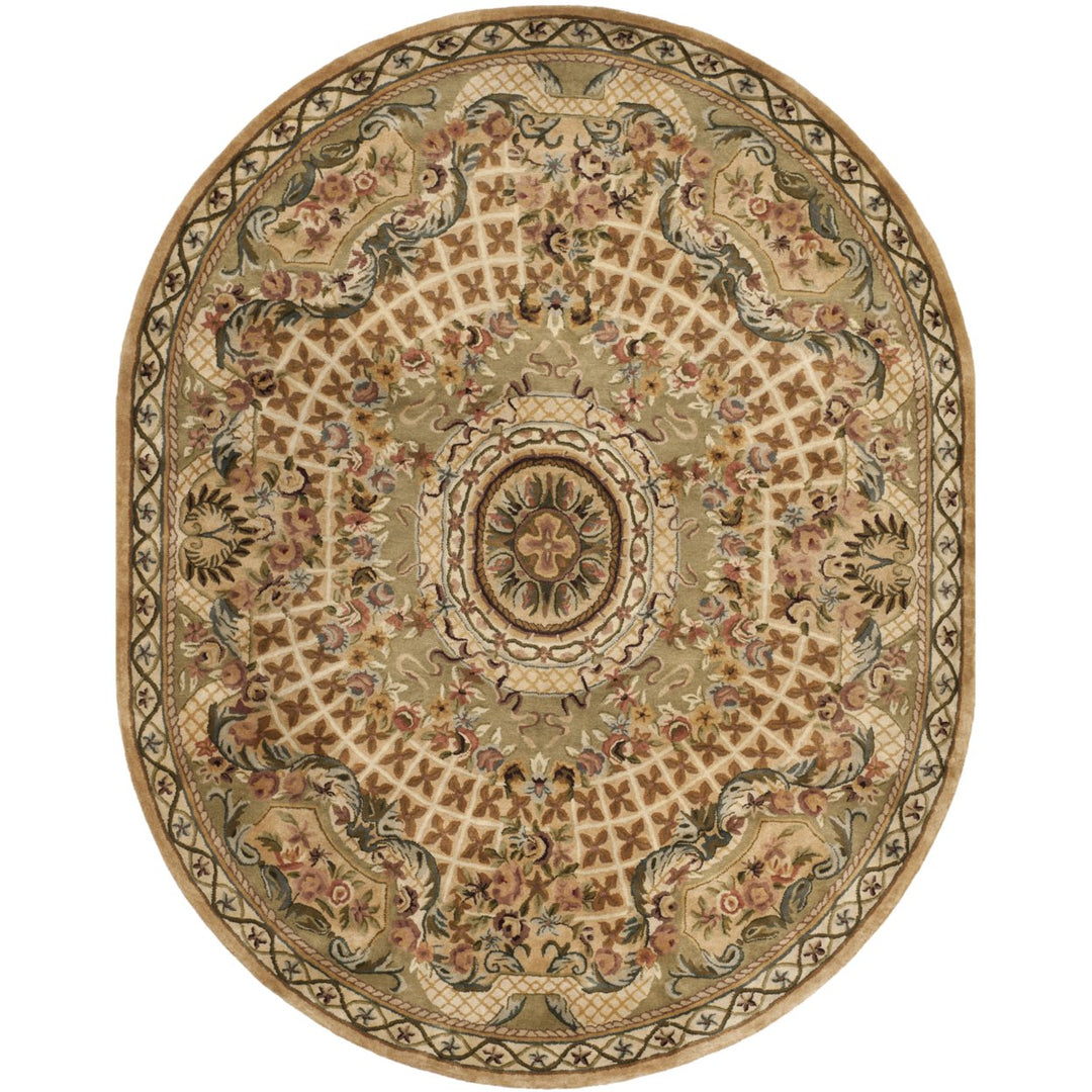 SAFAVIEH Classic CL304D Handmade Taupe / Light Green Rug Image 7