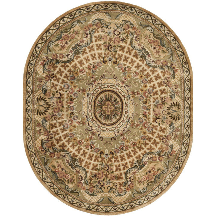 SAFAVIEH Classic CL304D Handmade Taupe / Light Green Rug Image 7