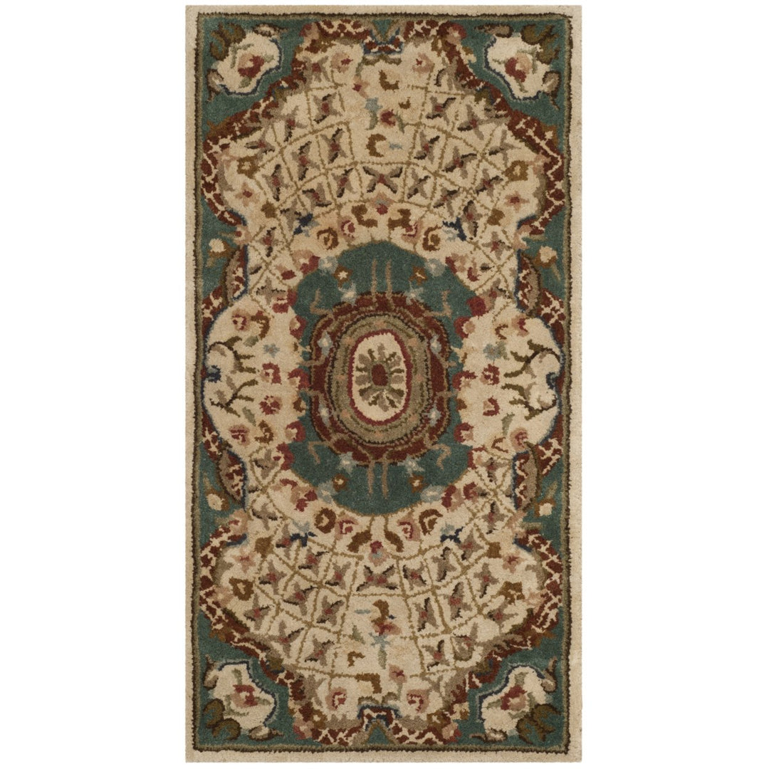 SAFAVIEH Classic CL304E Handmade Ivory / Light Blue Rug Image 4