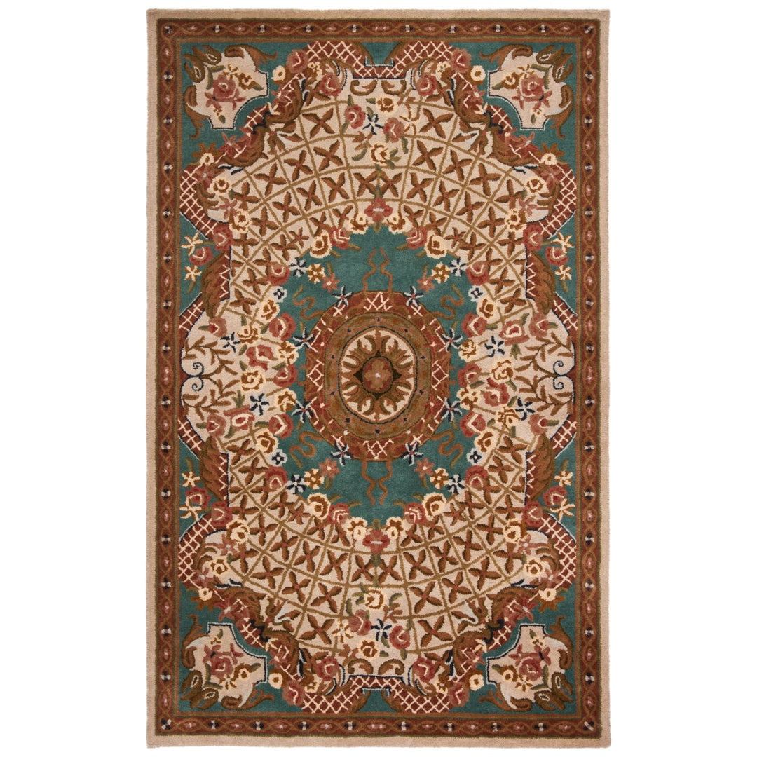 SAFAVIEH Classic CL304E Handmade Ivory / Light Blue Rug Image 6