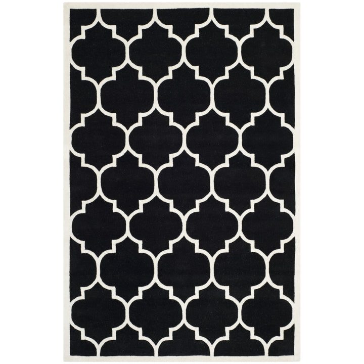 SAFAVIEH Chatham CHT733K Handmade Black / Ivory Rug Image 1