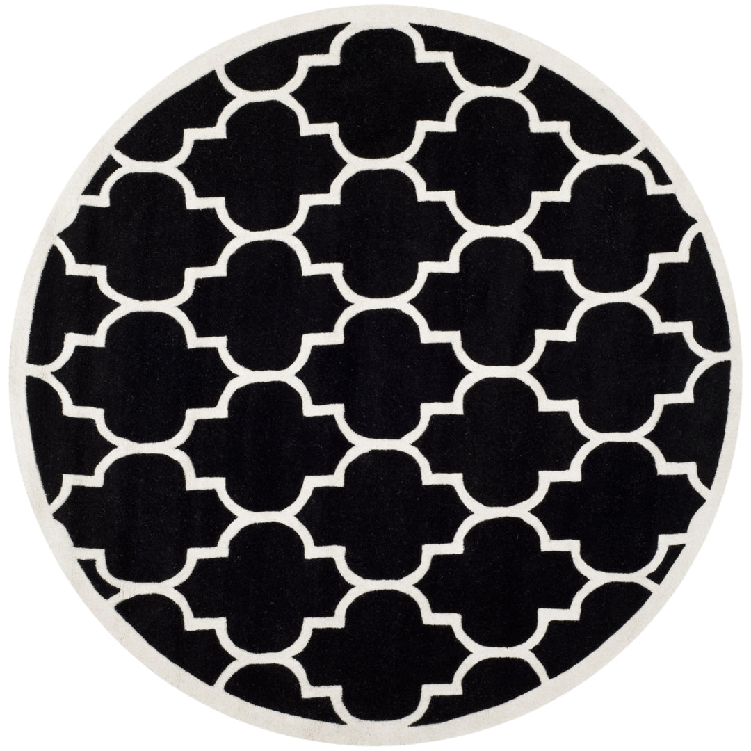 SAFAVIEH Chatham CHT733K Handmade Black / Ivory Rug Image 4