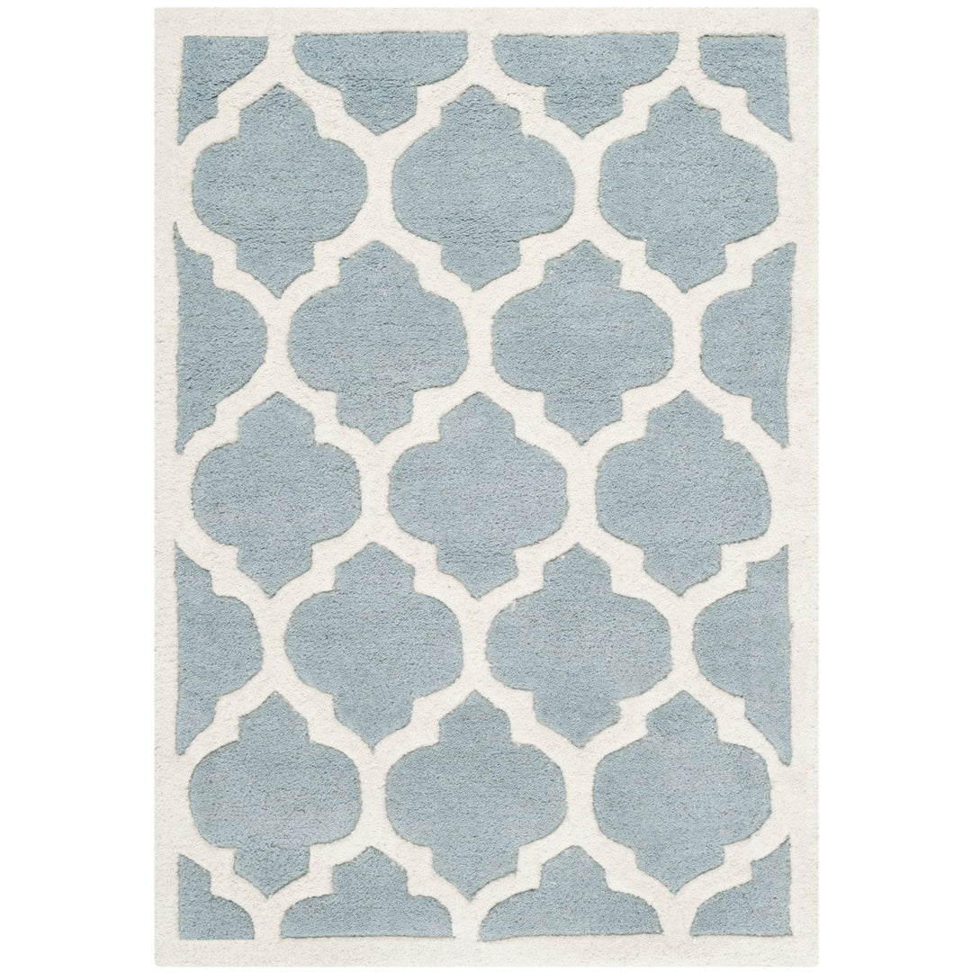 SAFAVIEH Chatham CHT734B Handmade Blue / Ivory Rug Image 1