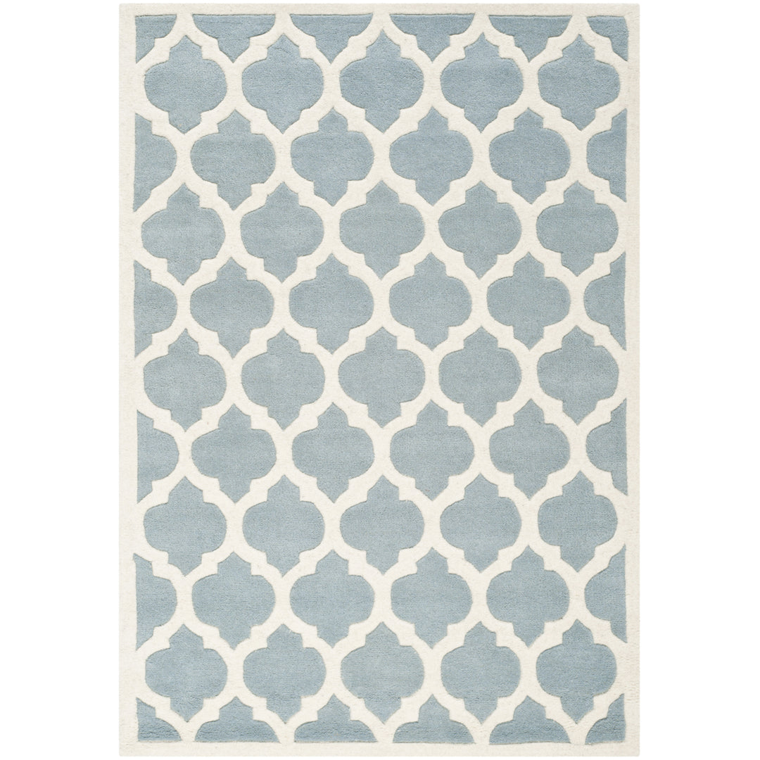 SAFAVIEH Chatham CHT734B Handmade Blue / Ivory Rug Image 4