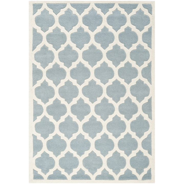 SAFAVIEH Chatham CHT734B Handmade Blue / Ivory Rug Image 4