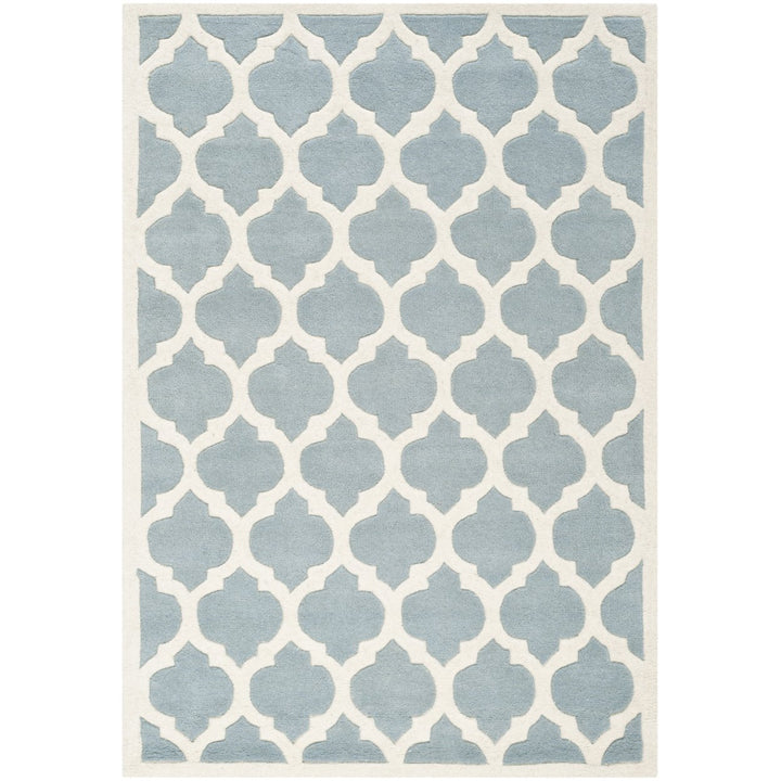 SAFAVIEH Chatham CHT734B Handmade Blue / Ivory Rug Image 1