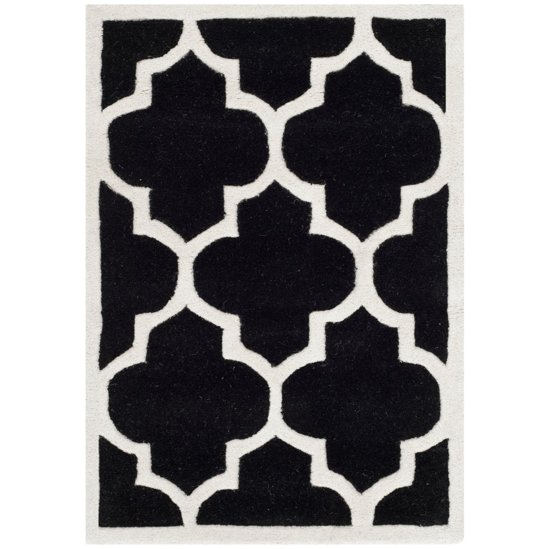 SAFAVIEH Chatham CHT733K Handmade Black / Ivory Rug Image 1