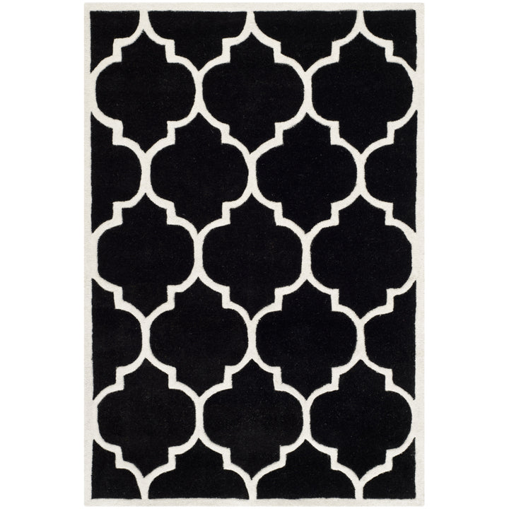 SAFAVIEH Chatham CHT733K Handmade Black / Ivory Rug Image 9