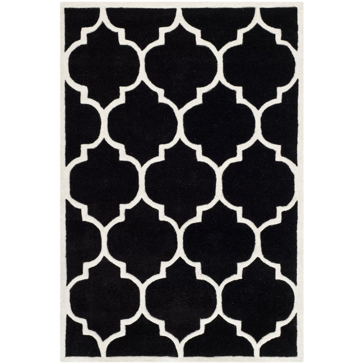 SAFAVIEH Chatham CHT733K Handmade Black / Ivory Rug Image 1