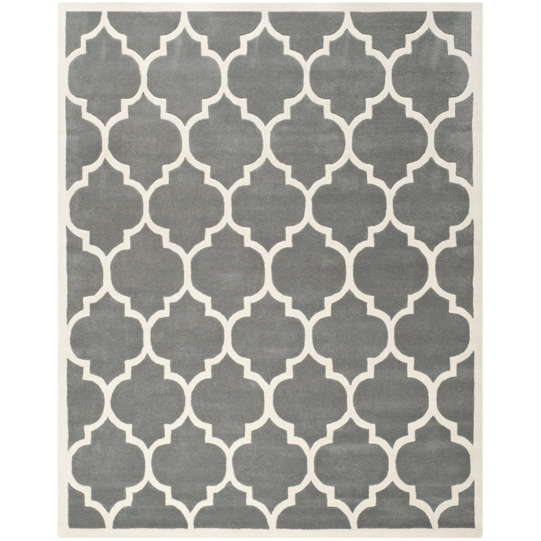 SAFAVIEH Chatham CHT734D Handmade Dark Grey / Ivory Rug Image 1