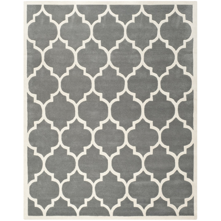 SAFAVIEH Chatham CHT734D Handmade Dark Grey / Ivory Rug Image 1