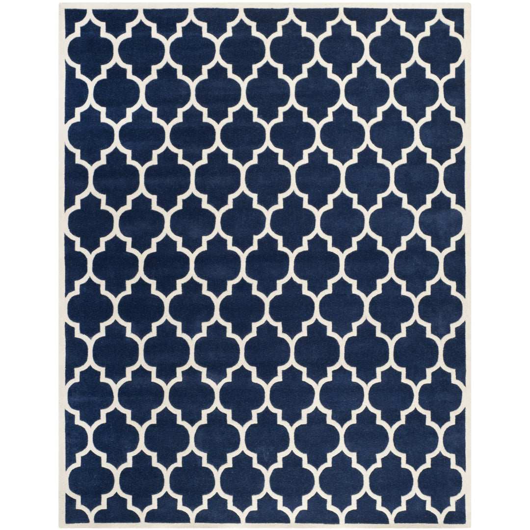 SAFAVIEH Chatham CHT734C Handmade Dark Blue / Ivory Rug Image 1