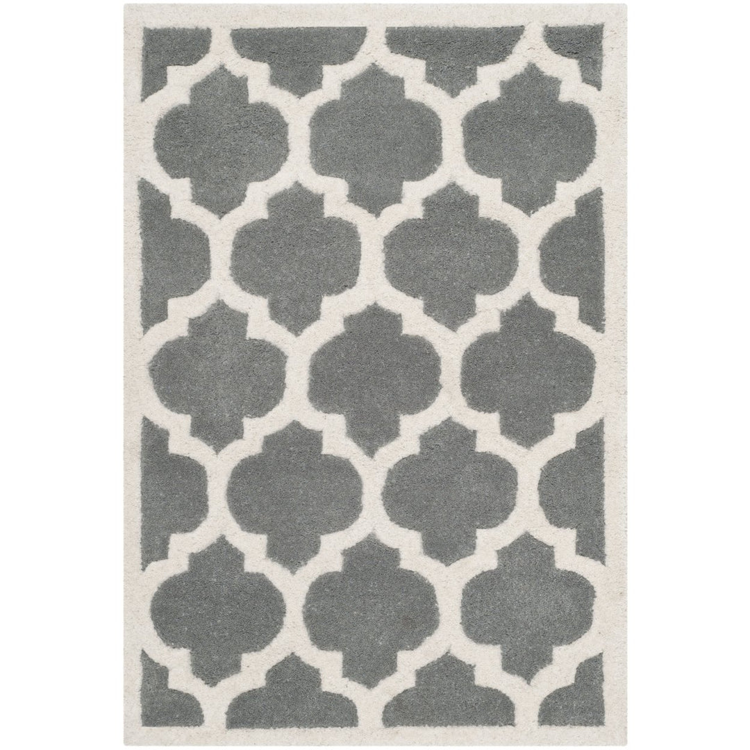 SAFAVIEH Chatham CHT734D Handmade Dark Grey / Ivory Rug Image 1