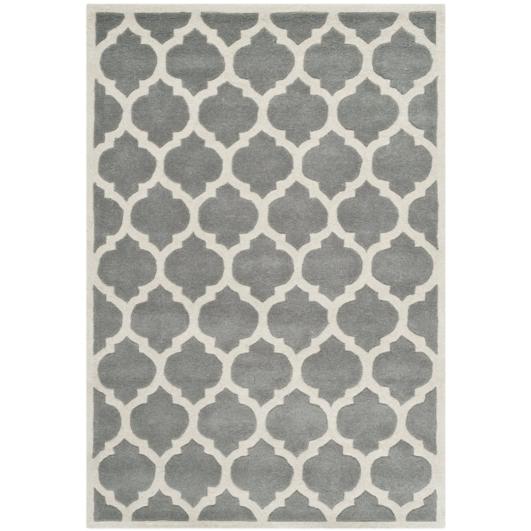 SAFAVIEH Chatham CHT734D Handmade Dark Grey / Ivory Rug Image 1