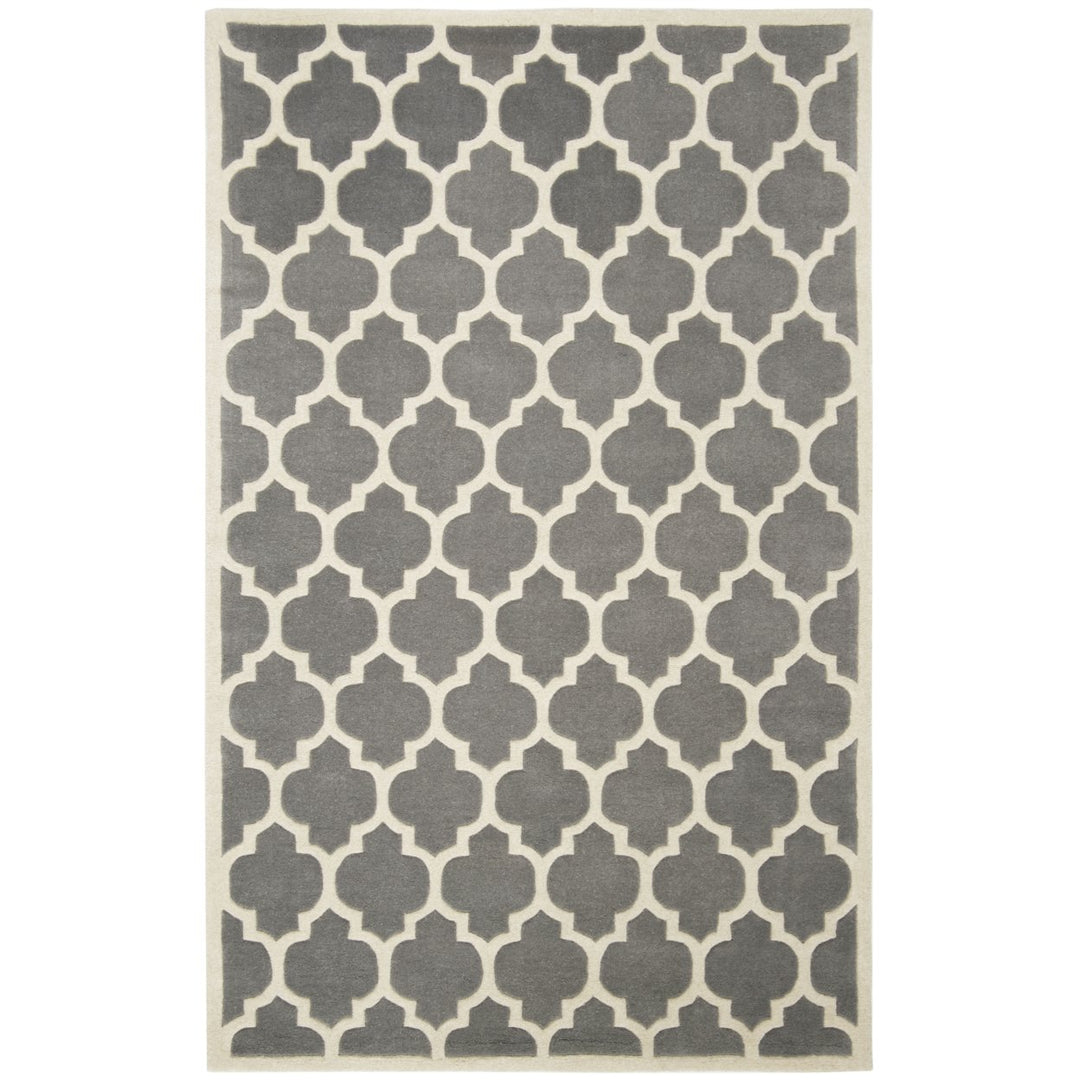 SAFAVIEH Chatham CHT734D Handmade Dark Grey / Ivory Rug Image 1