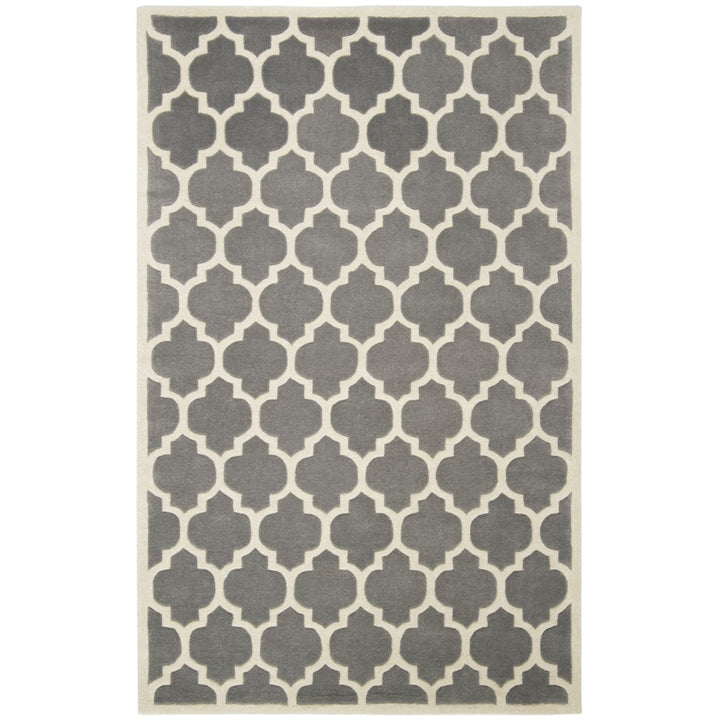 SAFAVIEH Chatham CHT734D Handmade Dark Grey / Ivory Rug Image 1