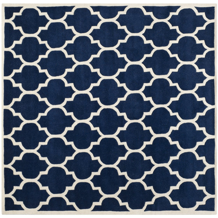 SAFAVIEH Chatham CHT734C Handmade Dark Blue / Ivory Rug Image 1