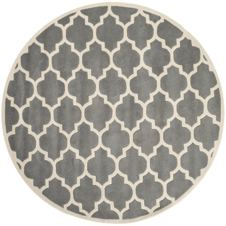 SAFAVIEH Chatham CHT734D Handmade Dark Grey / Ivory Rug Image 1