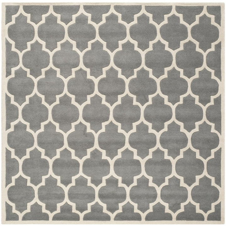 SAFAVIEH Chatham CHT734D Handmade Dark Grey / Ivory Rug Image 7