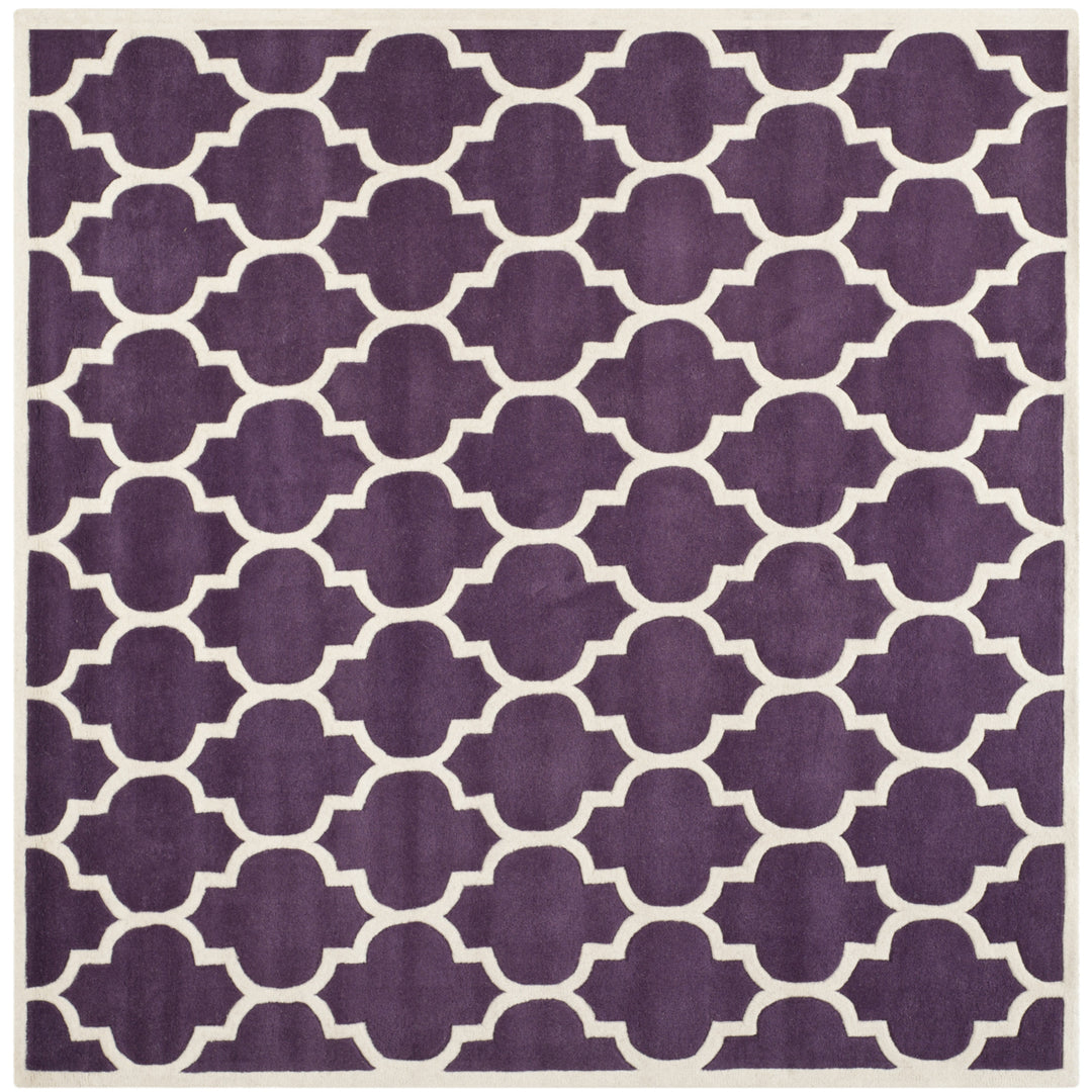 SAFAVIEH Chatham CHT734F Handmade Purple / Ivory Rug Image 5