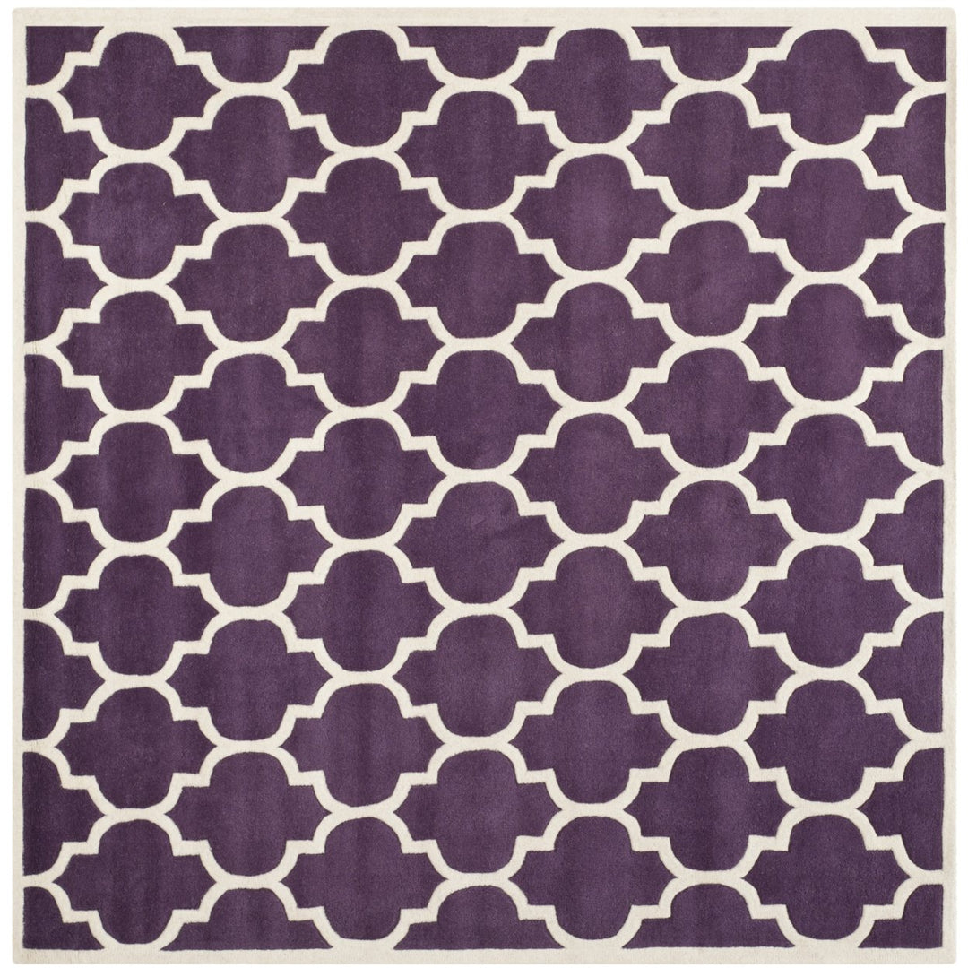 SAFAVIEH Chatham CHT734F Handmade Purple / Ivory Rug Image 1