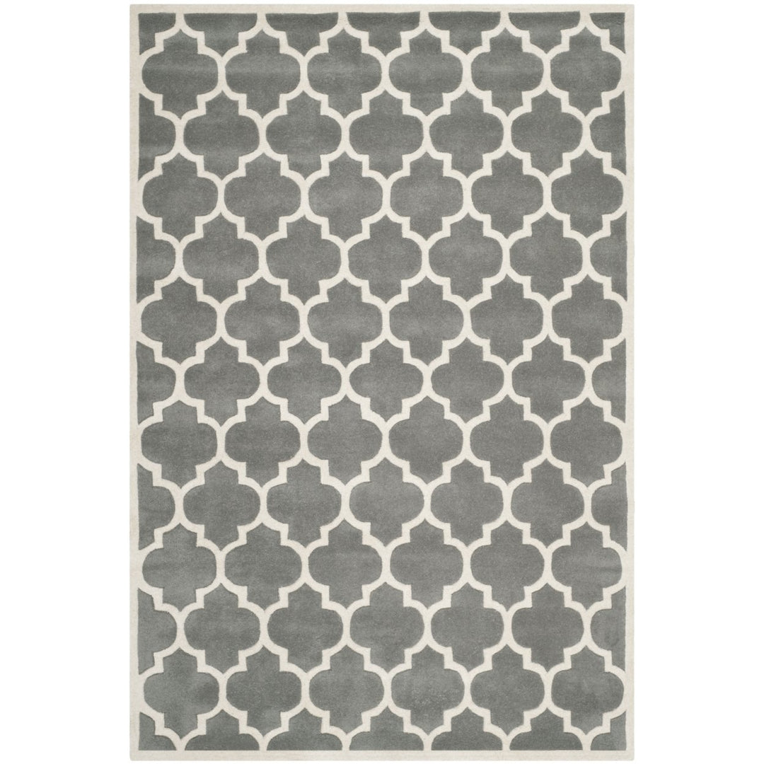 SAFAVIEH Chatham CHT734D Handmade Dark Grey / Ivory Rug Image 1