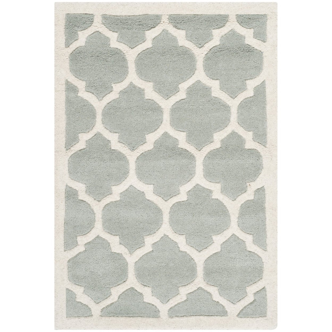 SAFAVIEH Chatham CHT734E Handmade Grey / Ivory Rug Image 1