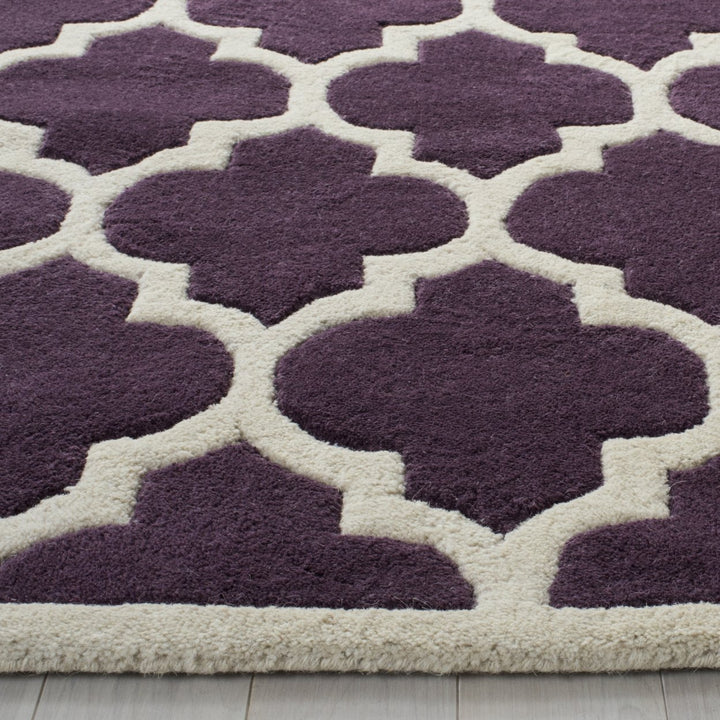 SAFAVIEH Chatham CHT734F Handmade Purple / Ivory Rug Image 6