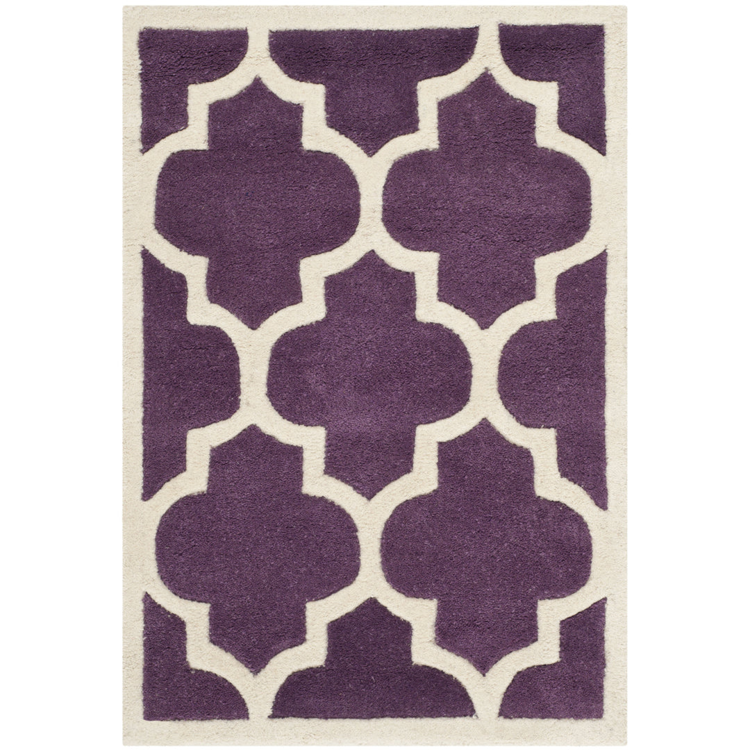 SAFAVIEH Chatham CHT734F Handmade Purple / Ivory Rug Image 7