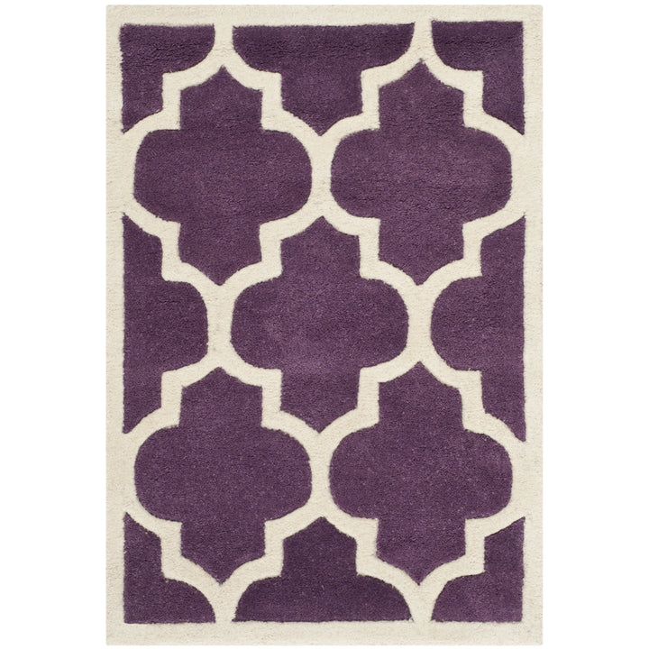 SAFAVIEH Chatham CHT734F Handmade Purple / Ivory Rug Image 7