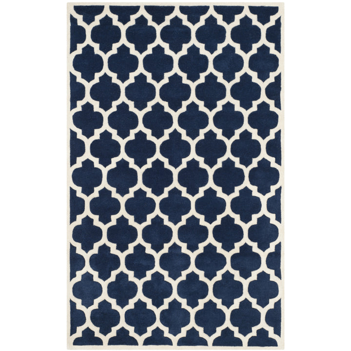 SAFAVIEH Chatham CHT734C Handmade Dark Blue / Ivory Rug Image 10