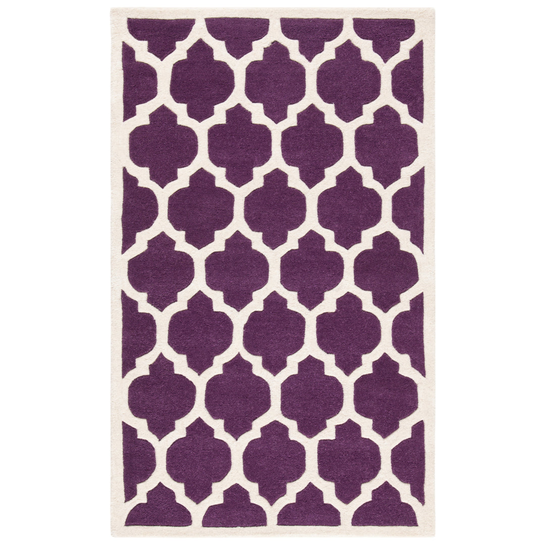 SAFAVIEH Chatham CHT734F Handmade Purple / Ivory Rug Image 8