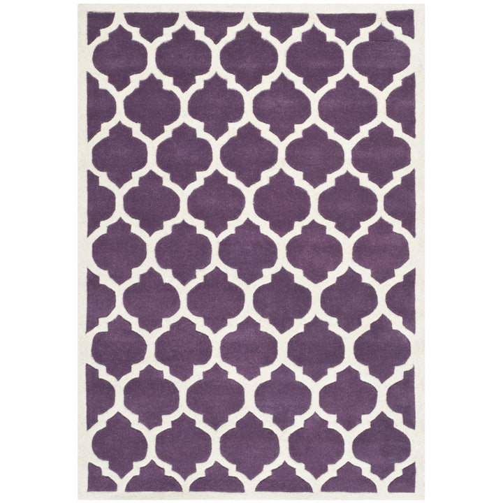 SAFAVIEH Chatham CHT734F Handmade Purple / Ivory Rug Image 9