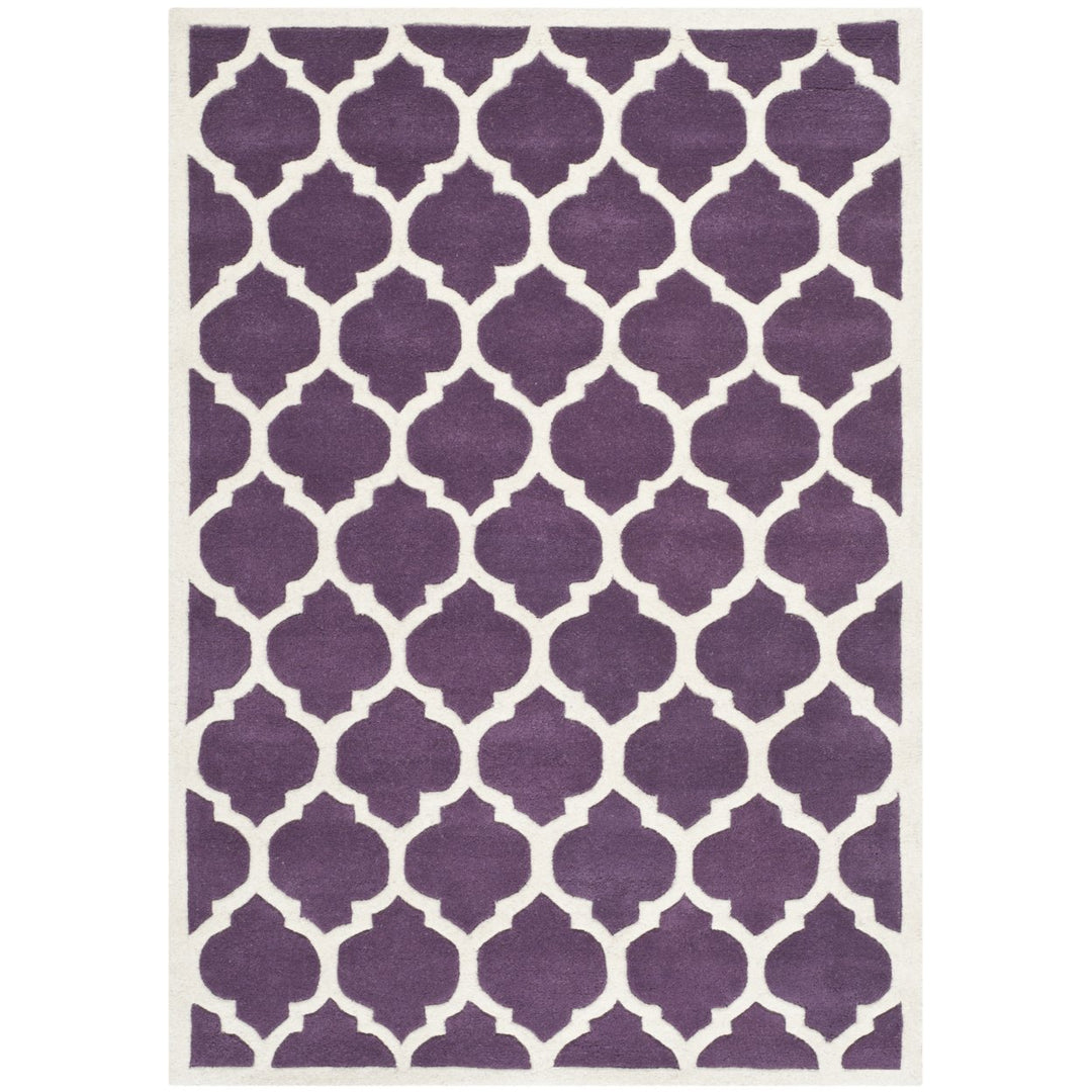 SAFAVIEH Chatham CHT734F Handmade Purple / Ivory Rug Image 1