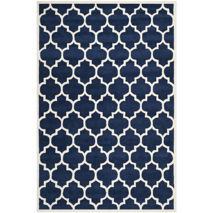 SAFAVIEH Chatham CHT734C Handmade Dark Blue / Ivory Rug Image 1