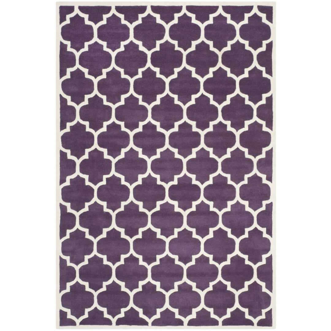 SAFAVIEH Chatham CHT734F Handmade Purple / Ivory Rug Image 10