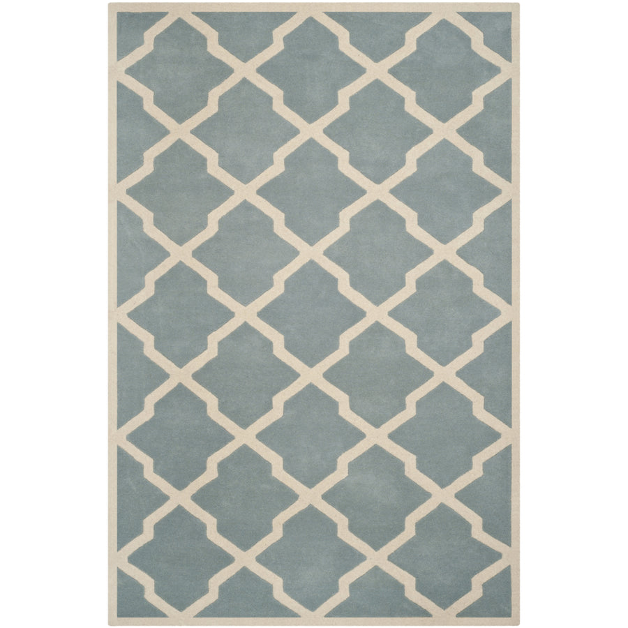 SAFAVIEH Chatham CHT735B Handmade Blue / Ivory Rug Image 1