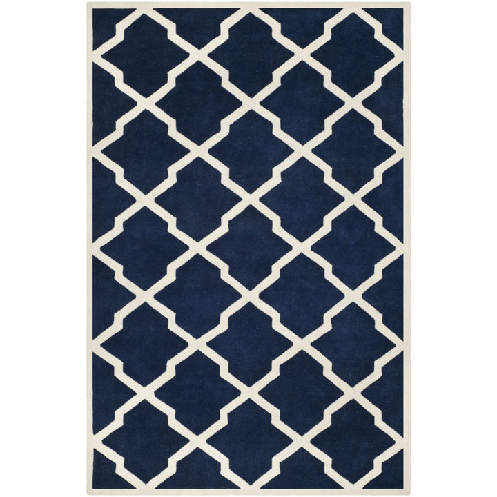 SAFAVIEH Chatham CHT735C Handmade Dark Blue / Ivory Rug Image 1