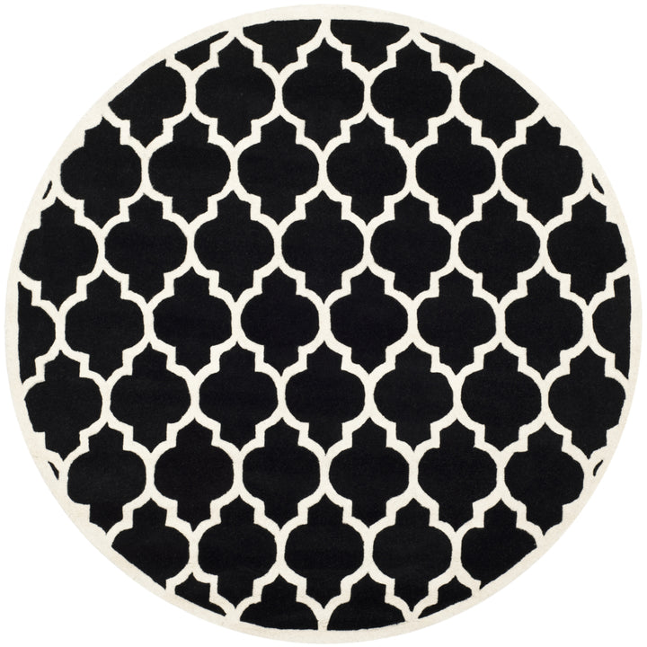 SAFAVIEH Chatham CHT734K Handmade Black / Ivory Rug Image 4