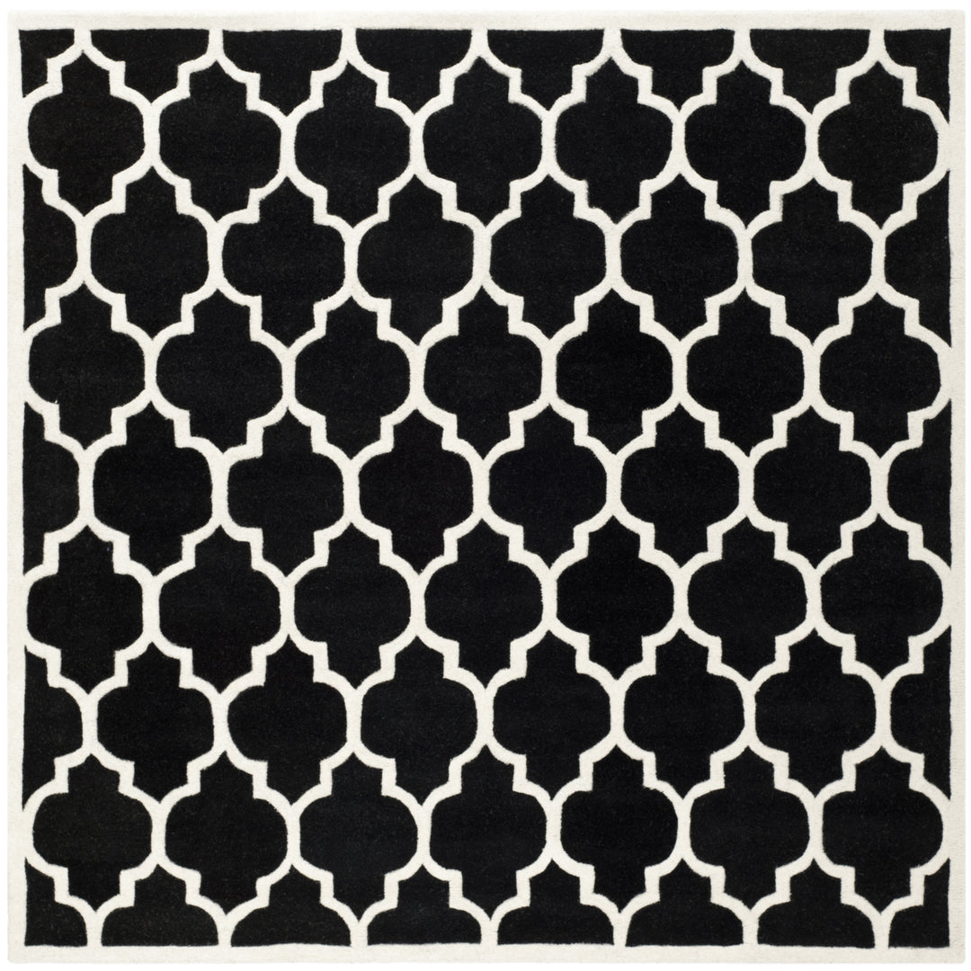 SAFAVIEH Chatham CHT734K Handmade Black / Ivory Rug Image 6