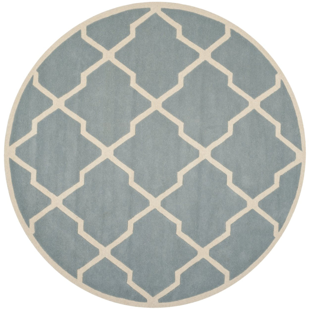 SAFAVIEH Chatham CHT735B Handmade Blue / Ivory Rug Image 4