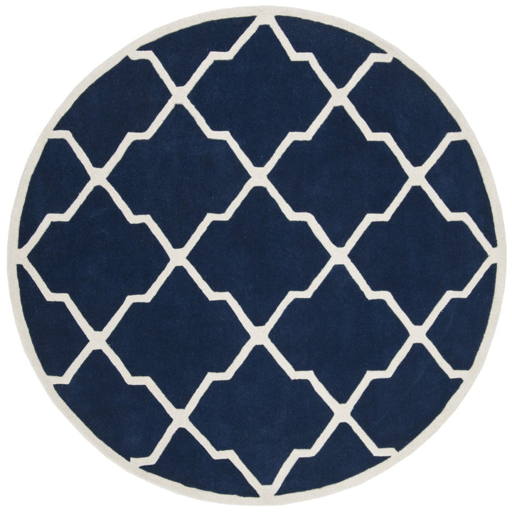 SAFAVIEH Chatham CHT735C Handmade Dark Blue / Ivory Rug Image 1