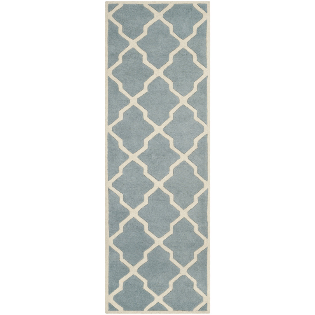 SAFAVIEH Chatham CHT735B Handmade Blue / Ivory Rug Image 5