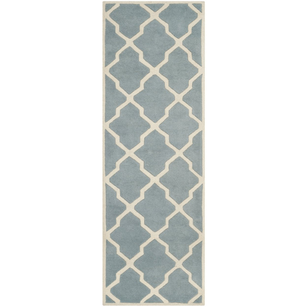 SAFAVIEH Chatham CHT735B Handmade Blue / Ivory Rug Image 1