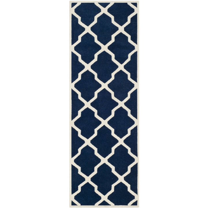 SAFAVIEH Chatham CHT735C Handmade Dark Blue / Ivory Rug Image 5