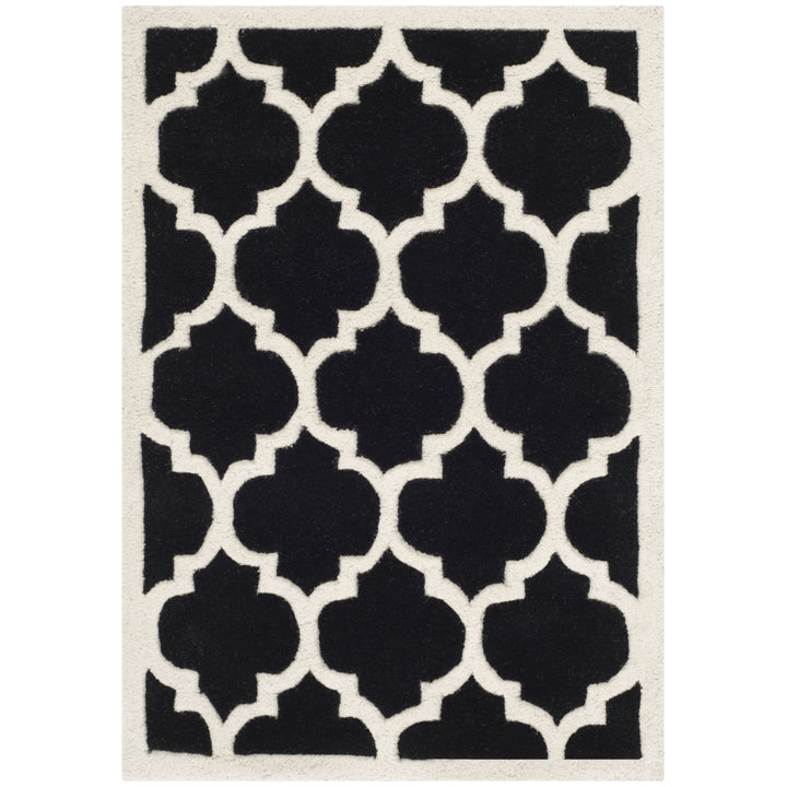 SAFAVIEH Chatham CHT734K Handmade Black / Ivory Rug Image 8