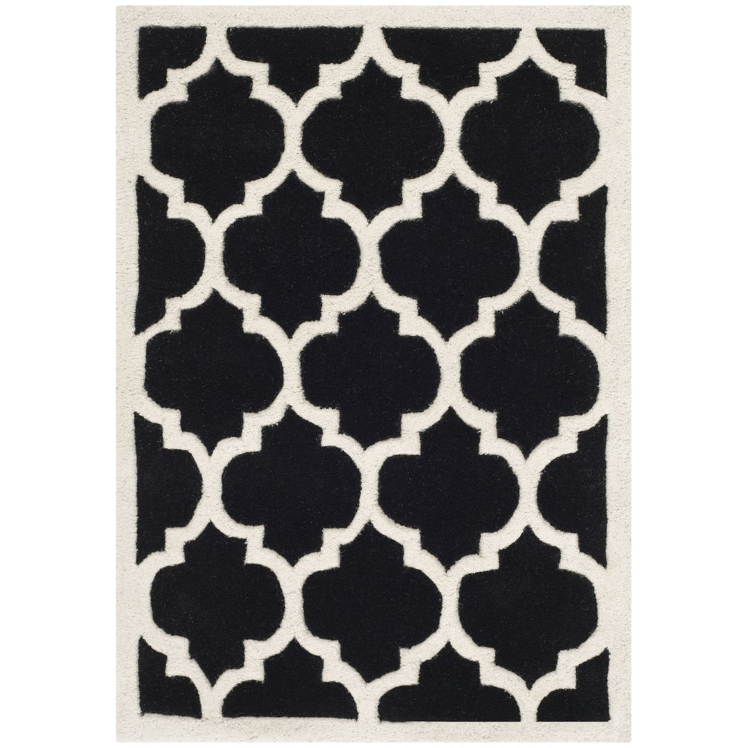 SAFAVIEH Chatham CHT734K Handmade Black / Ivory Rug Image 1