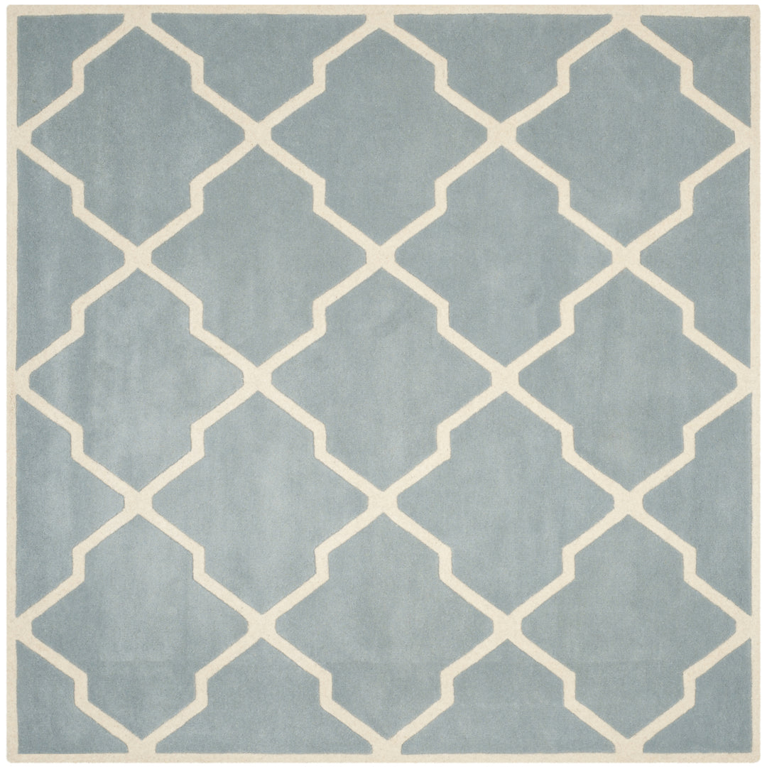 SAFAVIEH Chatham CHT735B Handmade Blue / Ivory Rug Image 6