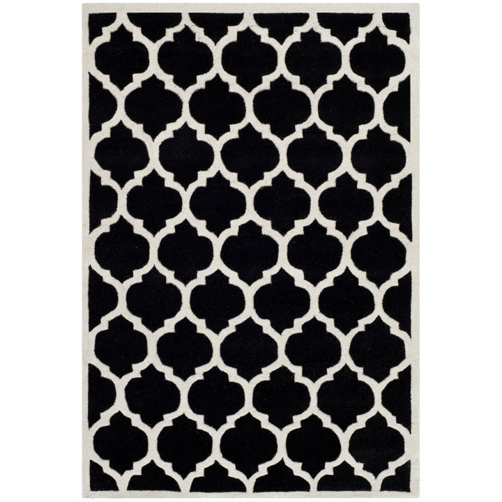 SAFAVIEH Chatham CHT734K Handmade Black / Ivory Rug Image 9