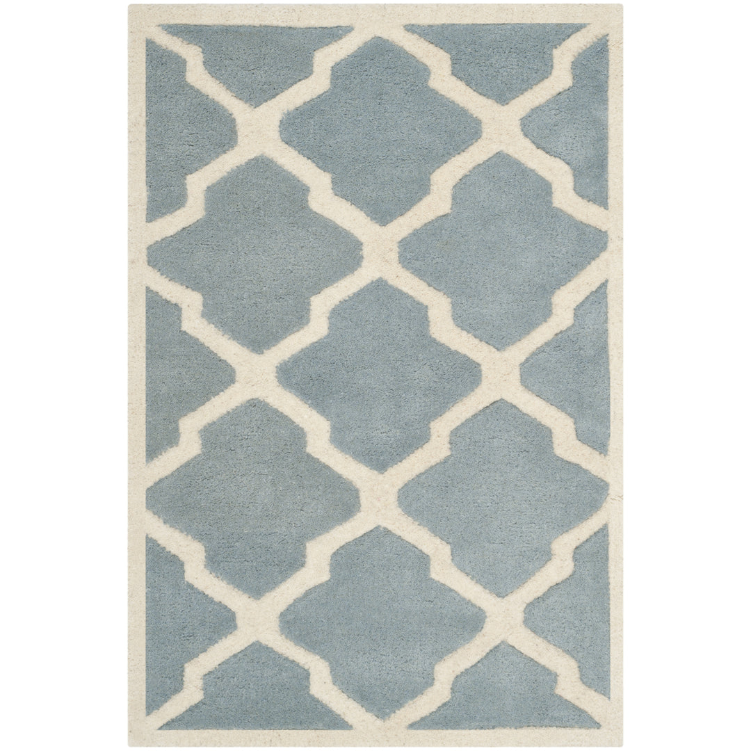 SAFAVIEH Chatham CHT735B Handmade Blue / Ivory Rug Image 8